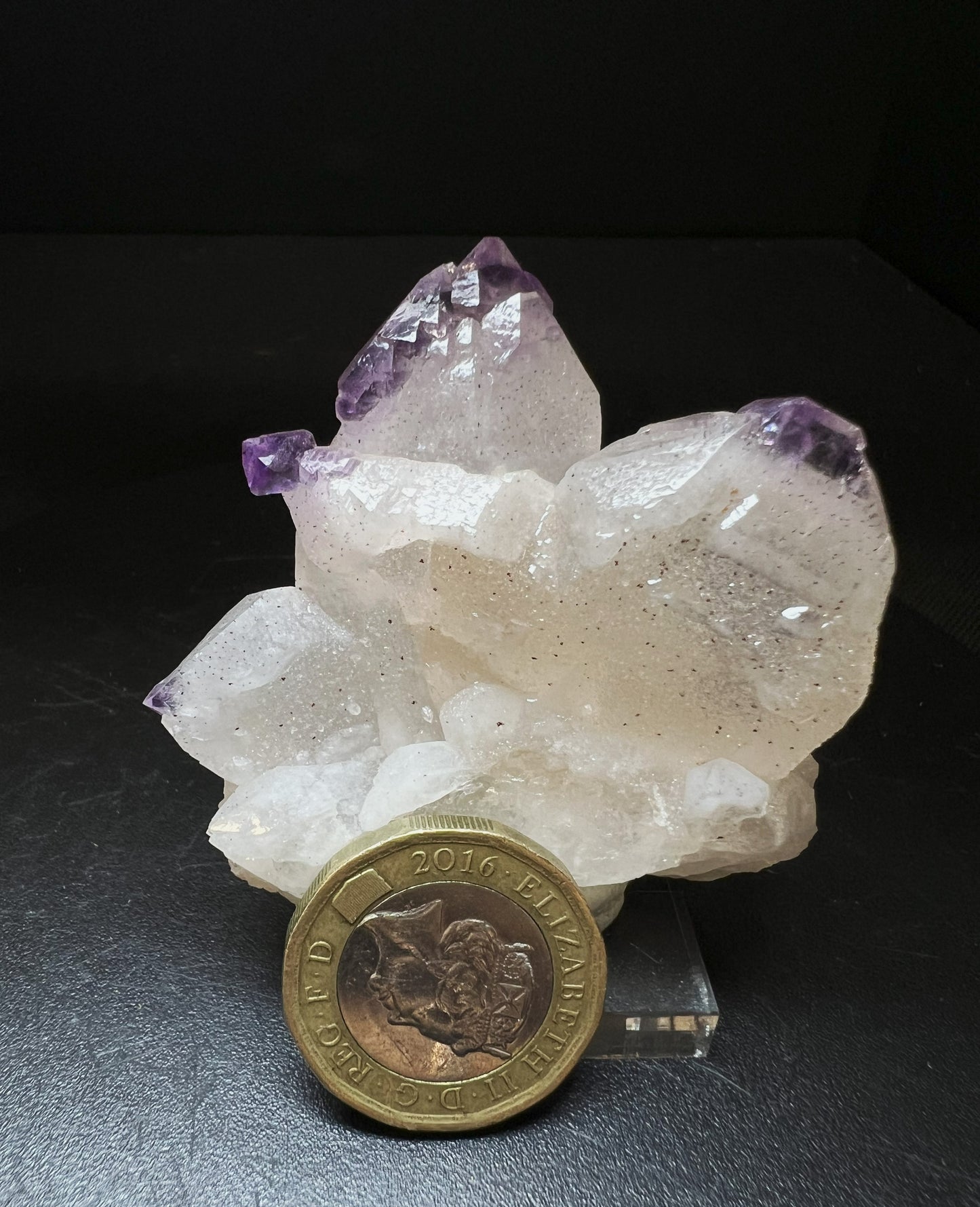 Stunning Amethyst Growths On Japanese Twin Law Quartz From Madagascar- Collectors Piece, Gift, Home Décor