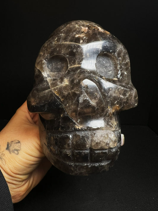 Morion/ Smoky Quartz Skull Collectors Piece Home Décor Statement Piece