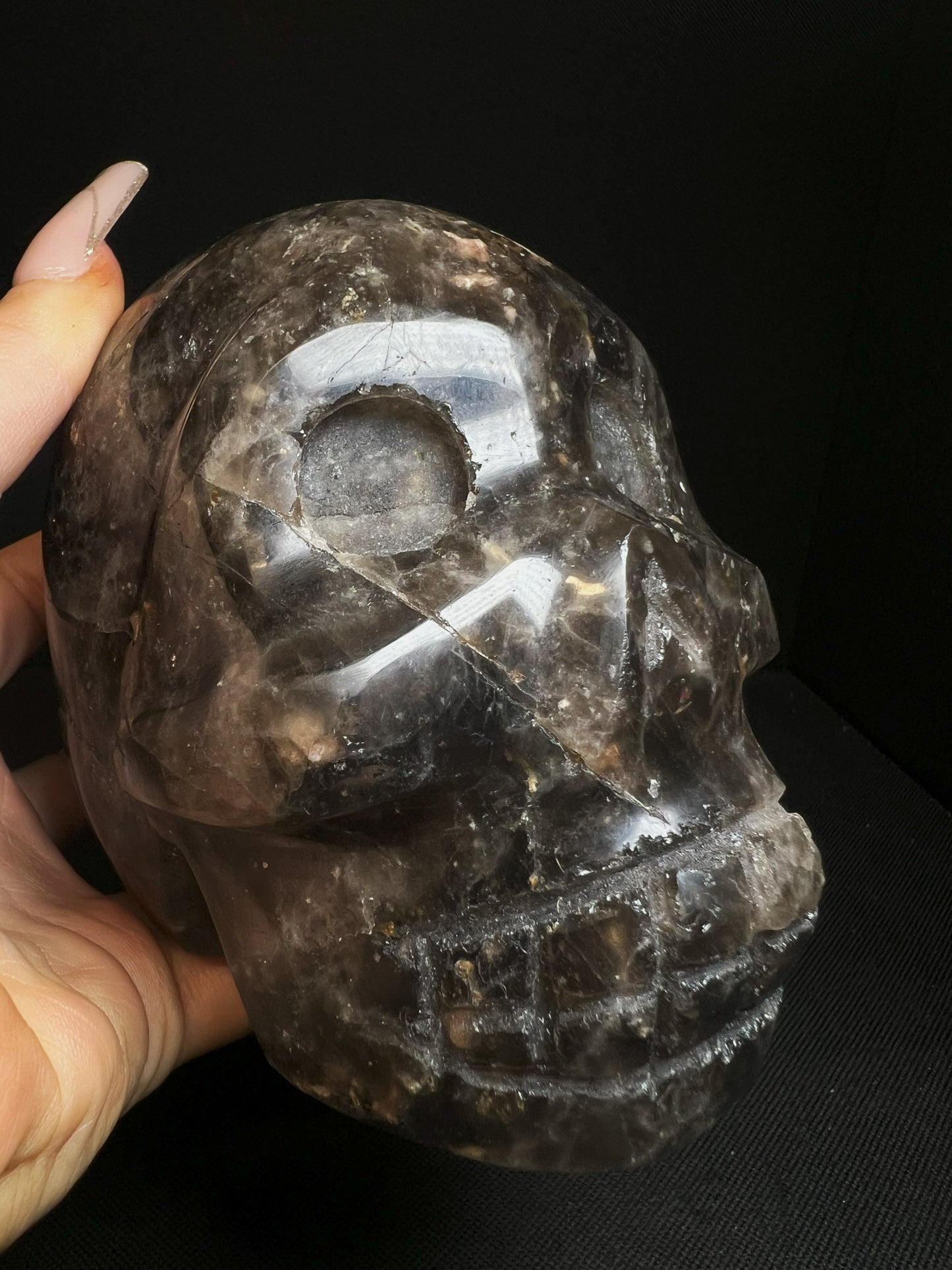 Morion/ Smoky Quartz Skull Collectors Piece Home Décor Statement Piece
