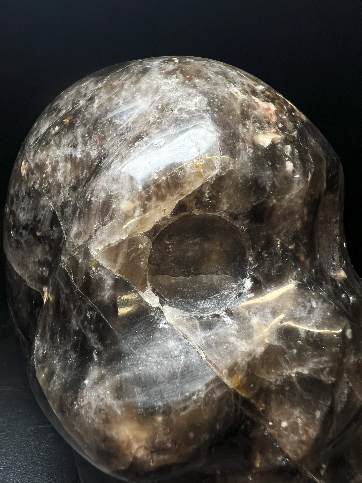 Morion/ Smoky Quartz Skull Collectors Piece Home Décor Statement Piece