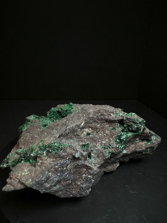 Rare Mineral Brochantite On Matrix From Morocco Unusual To See this Size
