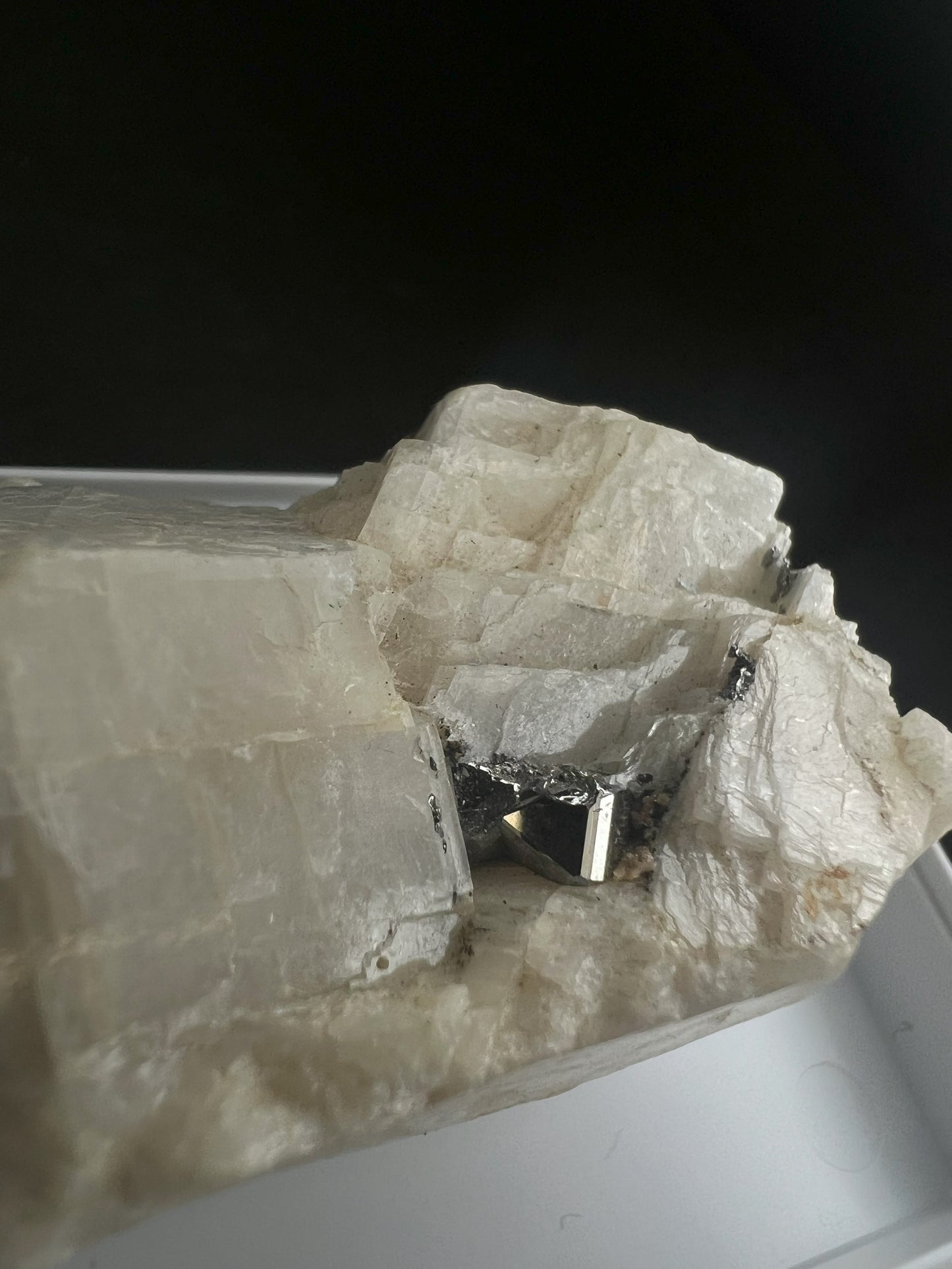 Carrollite In Calcite From The Congo (Box Included) Collectors Piece, Home Décor