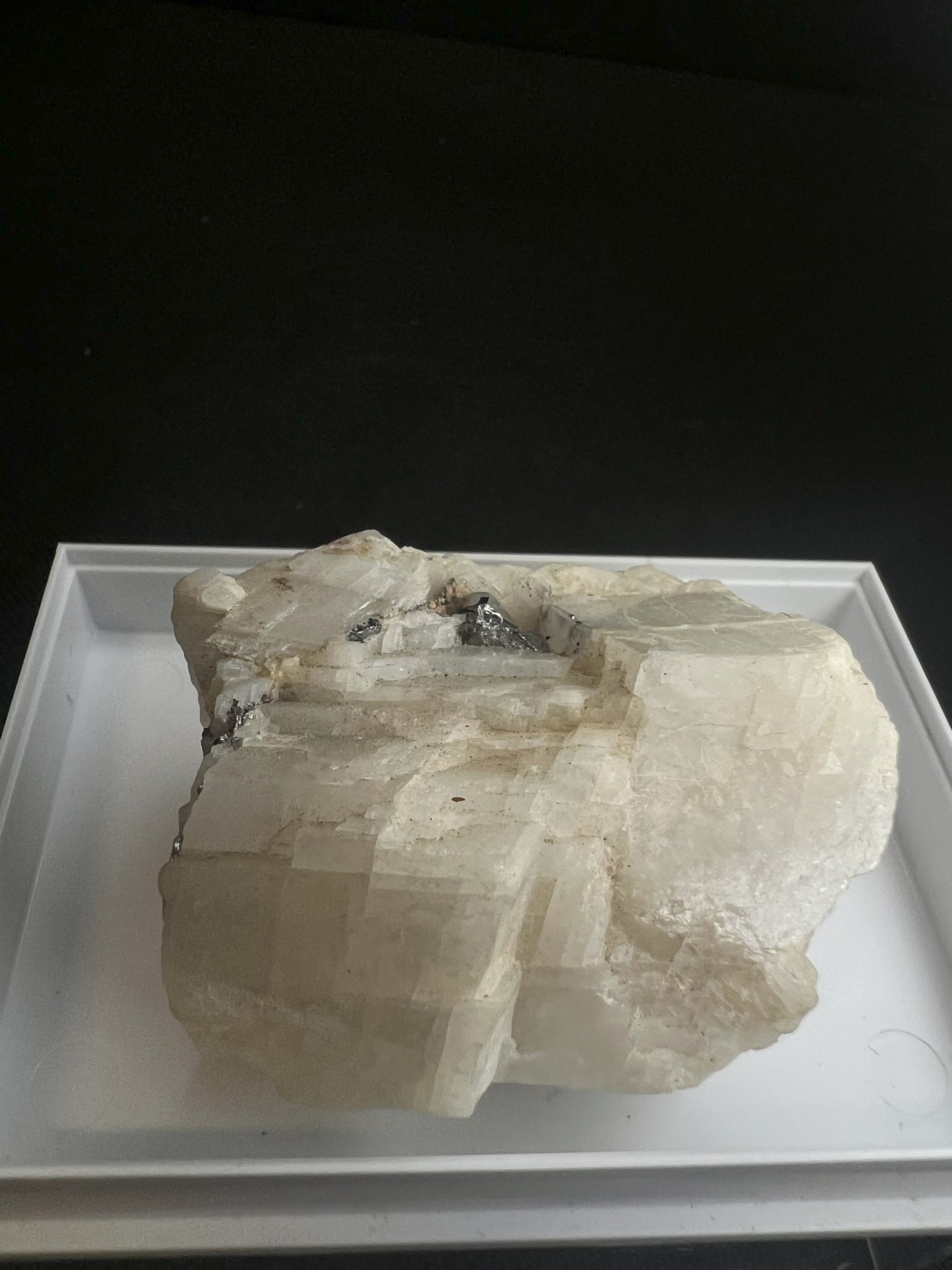 Carrollite In Calcite From The Congo (Box Included) Collectors Piece, Home Décor