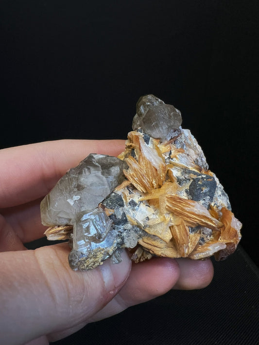 Cerussite And Barite On Galena From Morocco