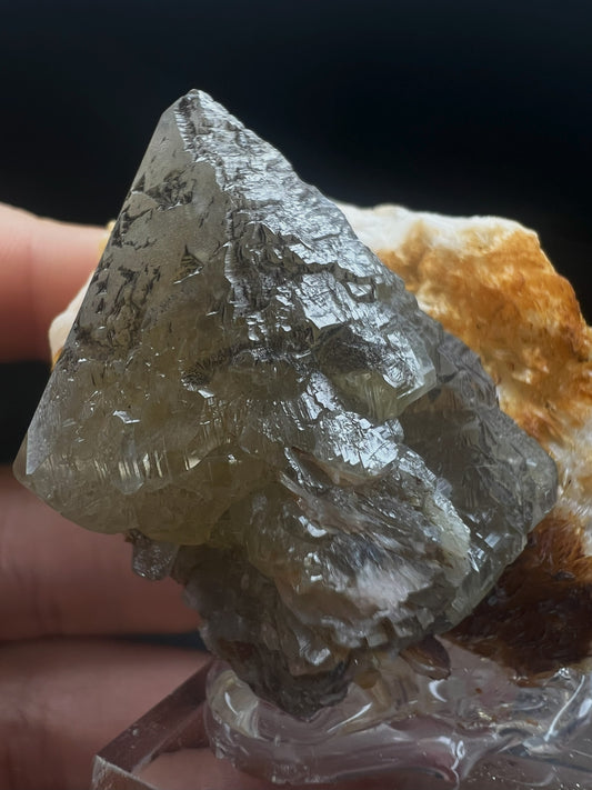 Cerussite And Barite On Galena From Morocco