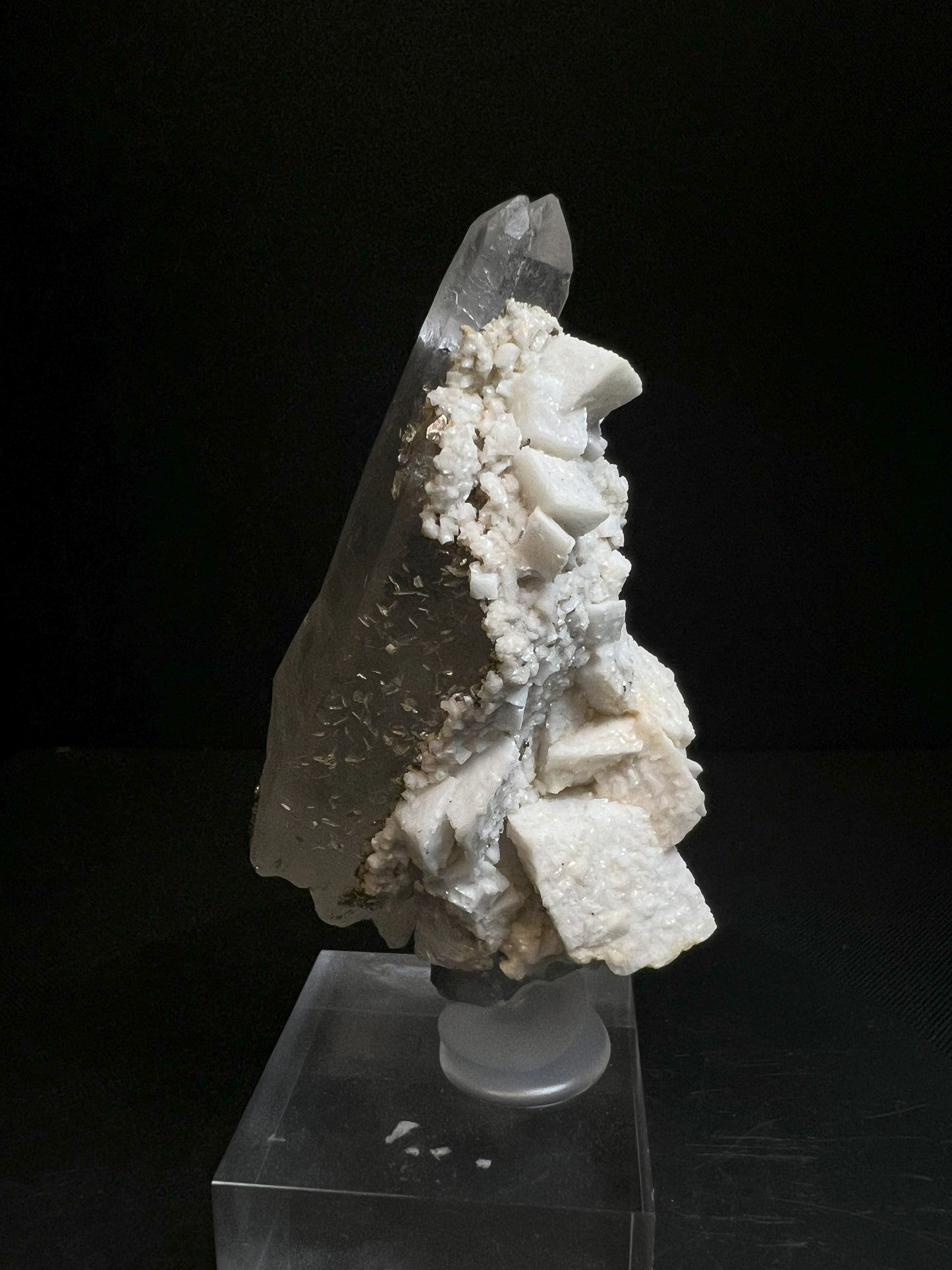 Fluorapatite Quartz, Dolomite, Mica From Panasqueira Mine, Beira Baixa, Portugal (Stand Included) Collectors Piece