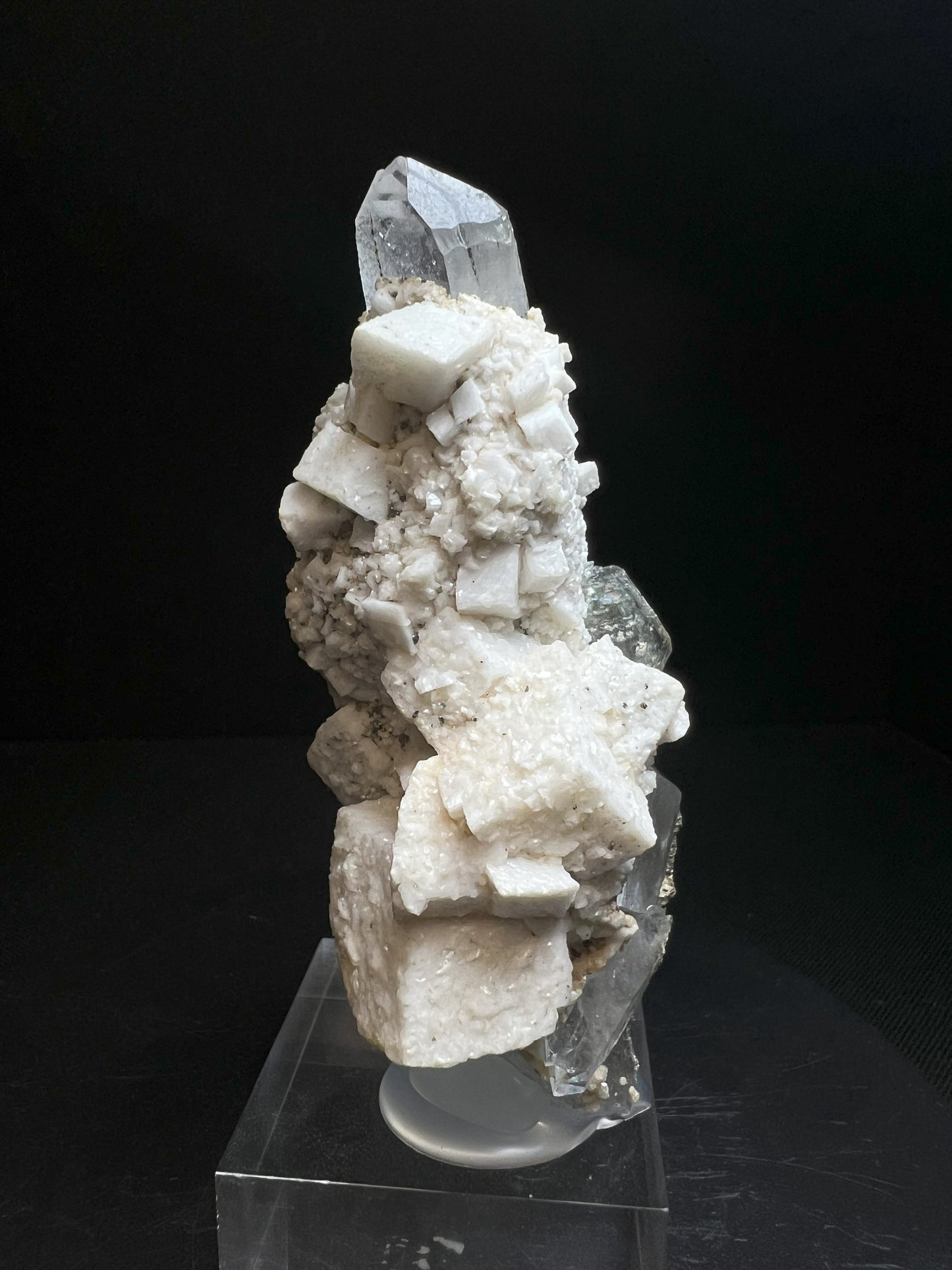 Fluorapatite Quartz, Dolomite, Mica From Panasqueira Mine, Beira Baixa, Portugal (Stand Included) Collectors Piece