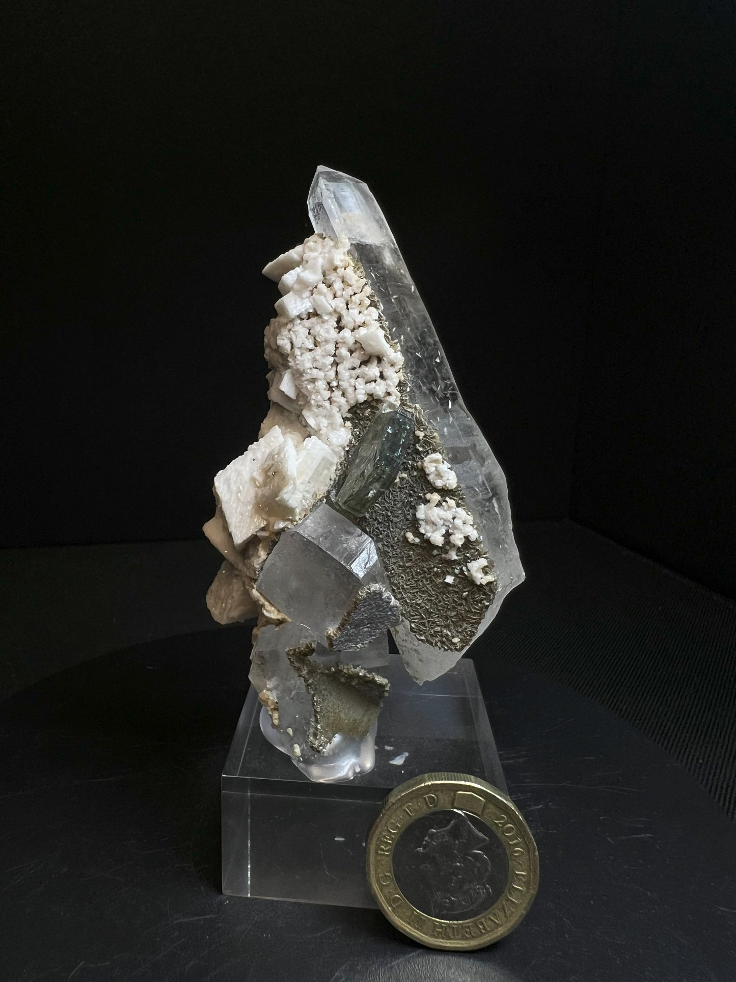 Fluorapatite Quartz, Dolomite, Mica From Panasqueira Mine, Beira Baixa, Portugal (Stand Included) Collectors Piece