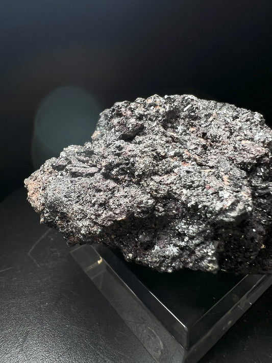Hausmannite and Manganvesuvianite From N'Chwaning Mine, Kalahari, South Africa (Stand Included) Collectors Piece