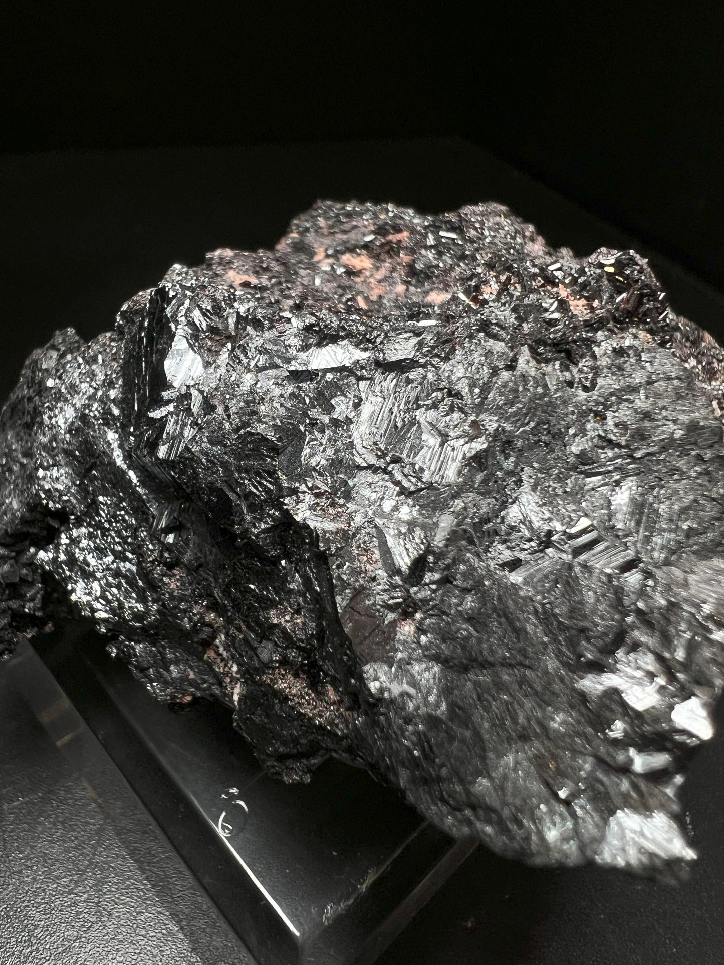Hausmannite and Manganvesuvianite From N'Chwaning Mine, Kalahari, South Africa (Stand Included) Collectors Piece