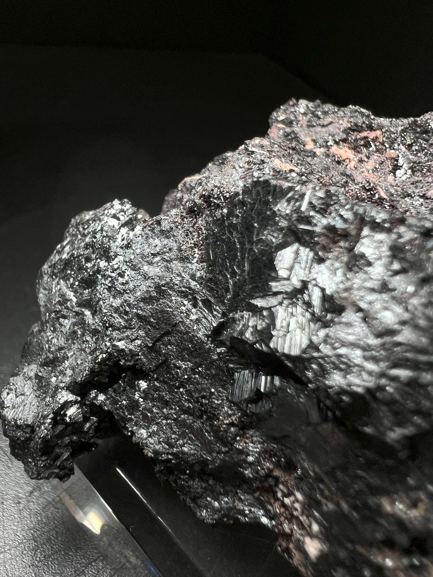 Hausmannite and Manganvesuvianite From N'Chwaning Mine, Kalahari, South Africa (Stand Included) Collectors Piece