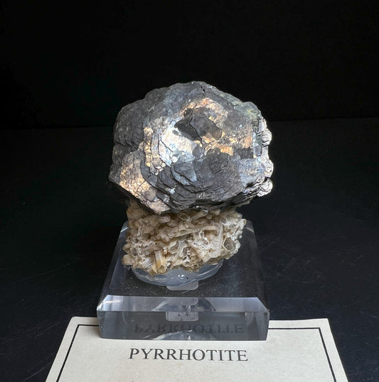 Pyrrhotite On Calcite From Dalnegorsk (Stand Included) Home Décor, Collectors Piece