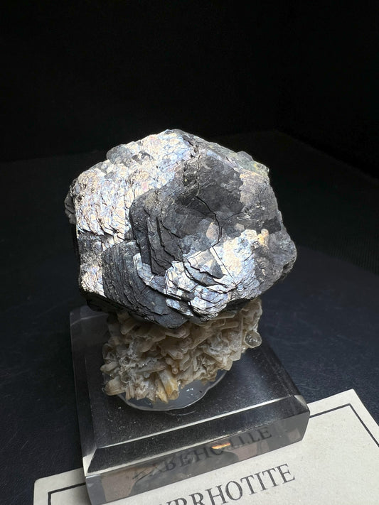 Pyrrhotite On Calcite From Dalnegorsk (Stand Included) Home Décor, Collectors Piece