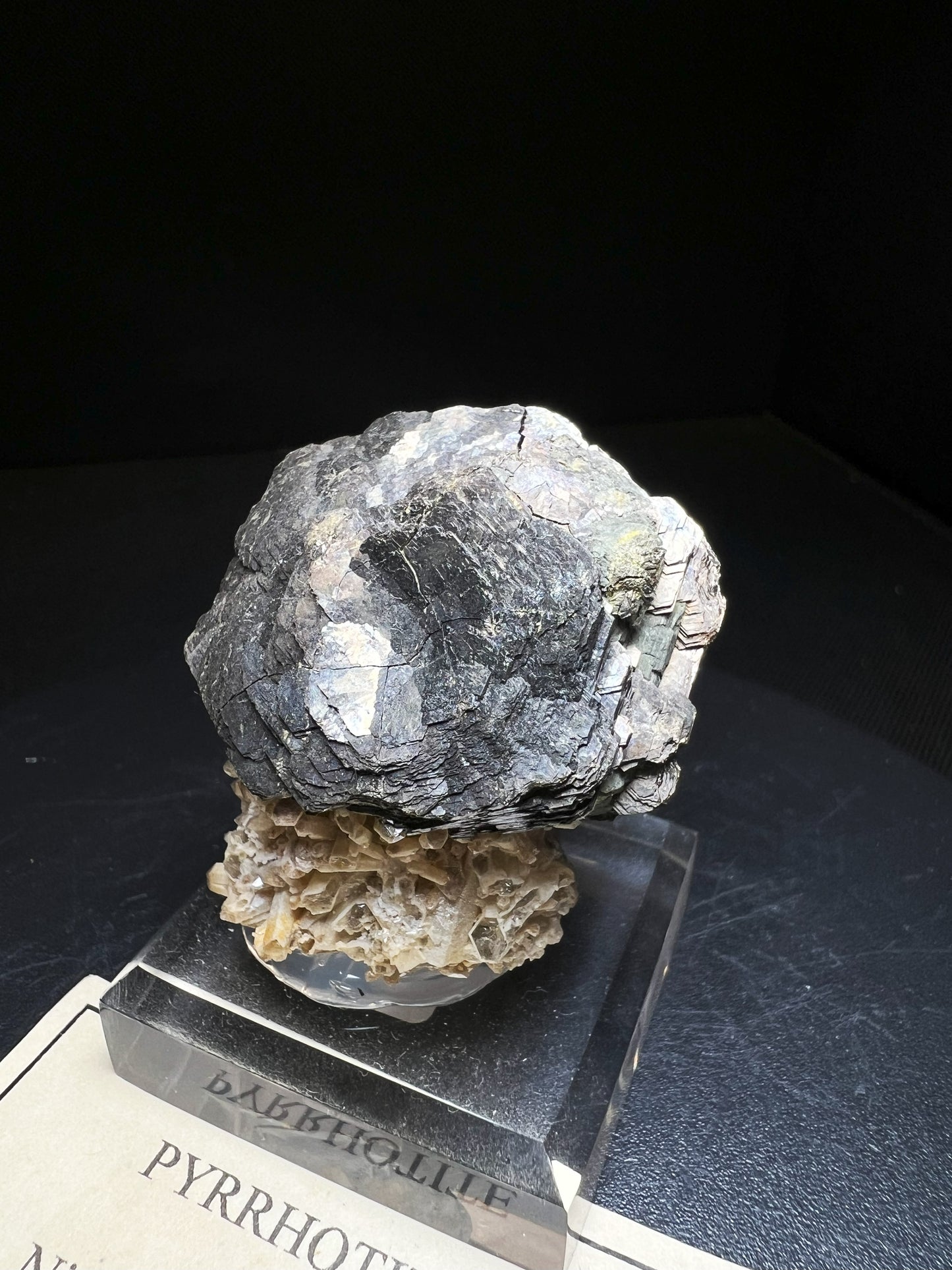Pyrrhotite On Calcite From Dalnegorsk (Stand Included) Home Décor, Collectors Piece