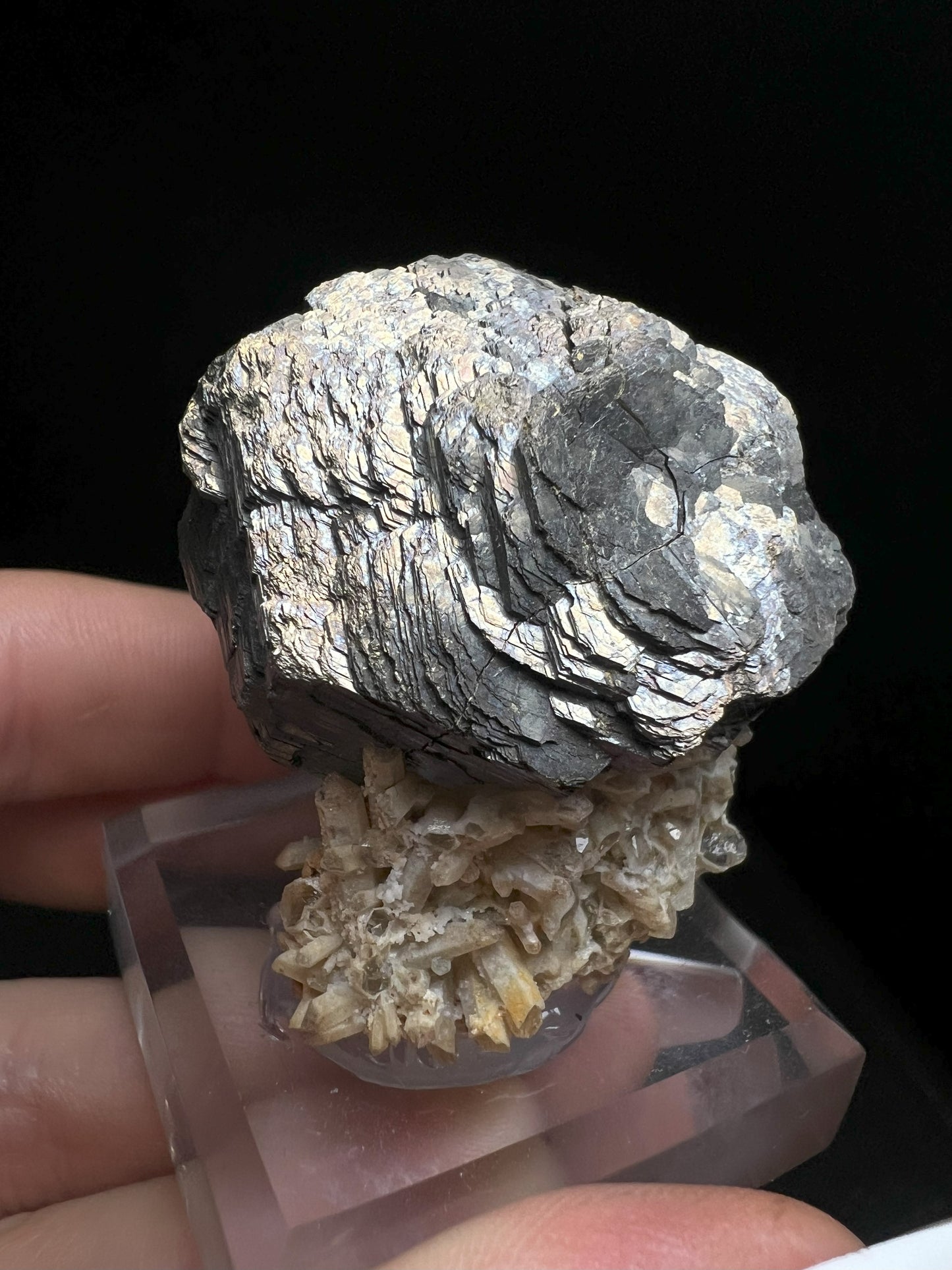 Pyrrhotite On Calcite From Dalnegorsk (Stand Included) Home Décor, Collectors Piece