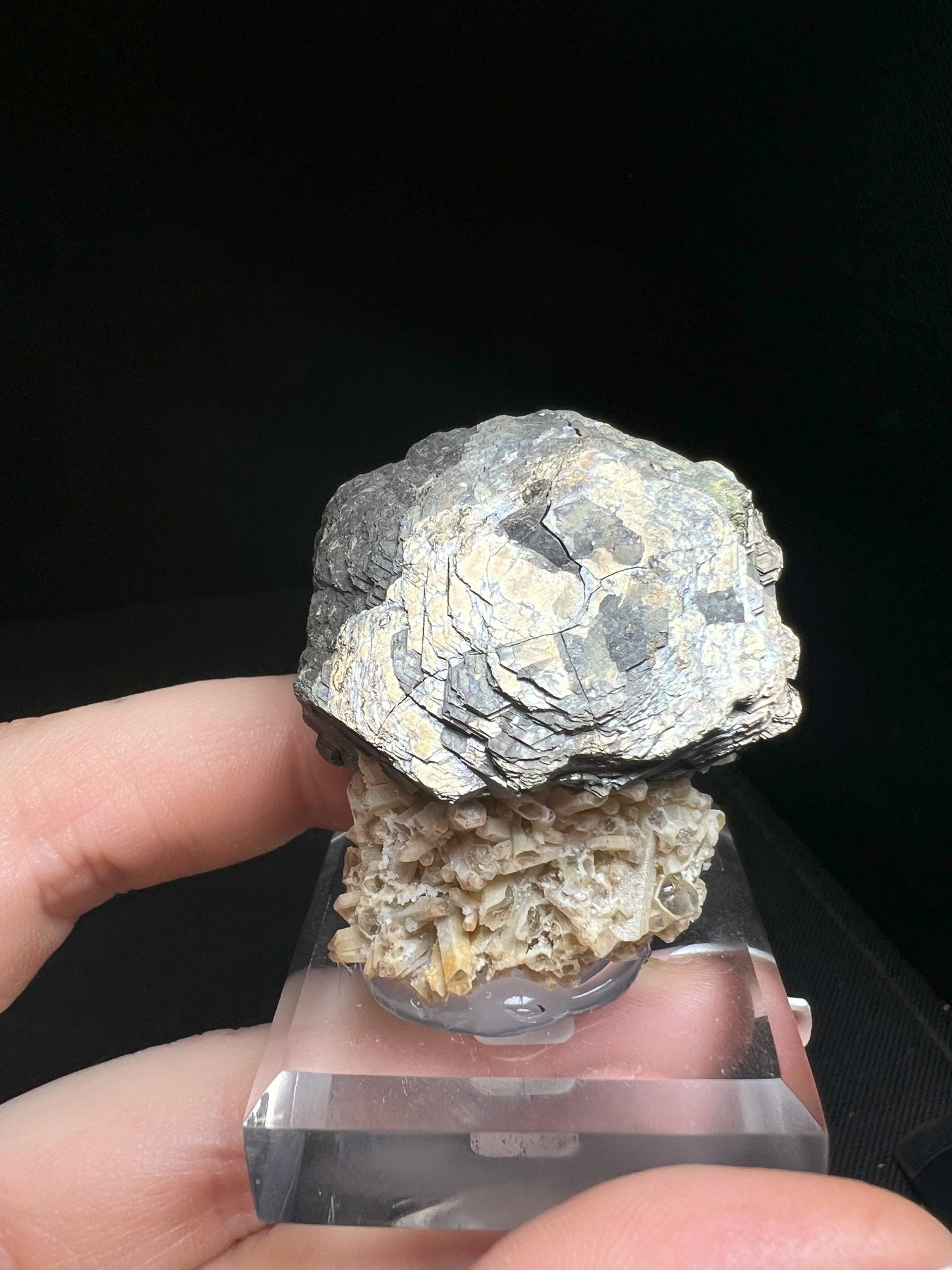 Pyrrhotite On Calcite From Dalnegorsk (Stand Included) Home Décor, Collectors Piece