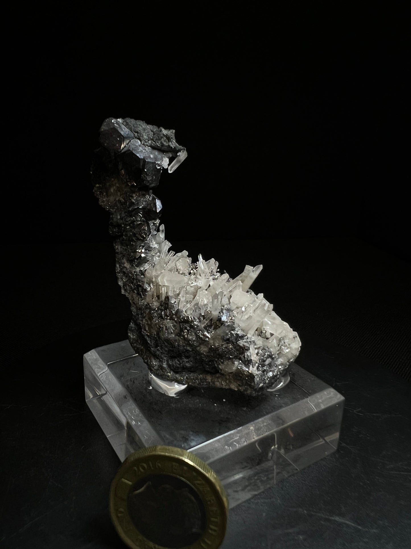 Aesthetic Skutterudite With Quartz From Morocco (Stand Included) Collectors Piece