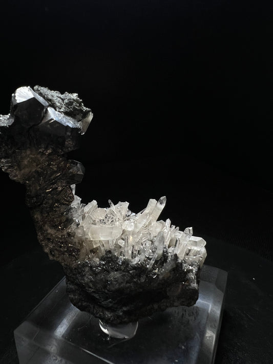 Aesthetic Skutterudite With Quartz From Morocco (Stand Included) Collectors Piece