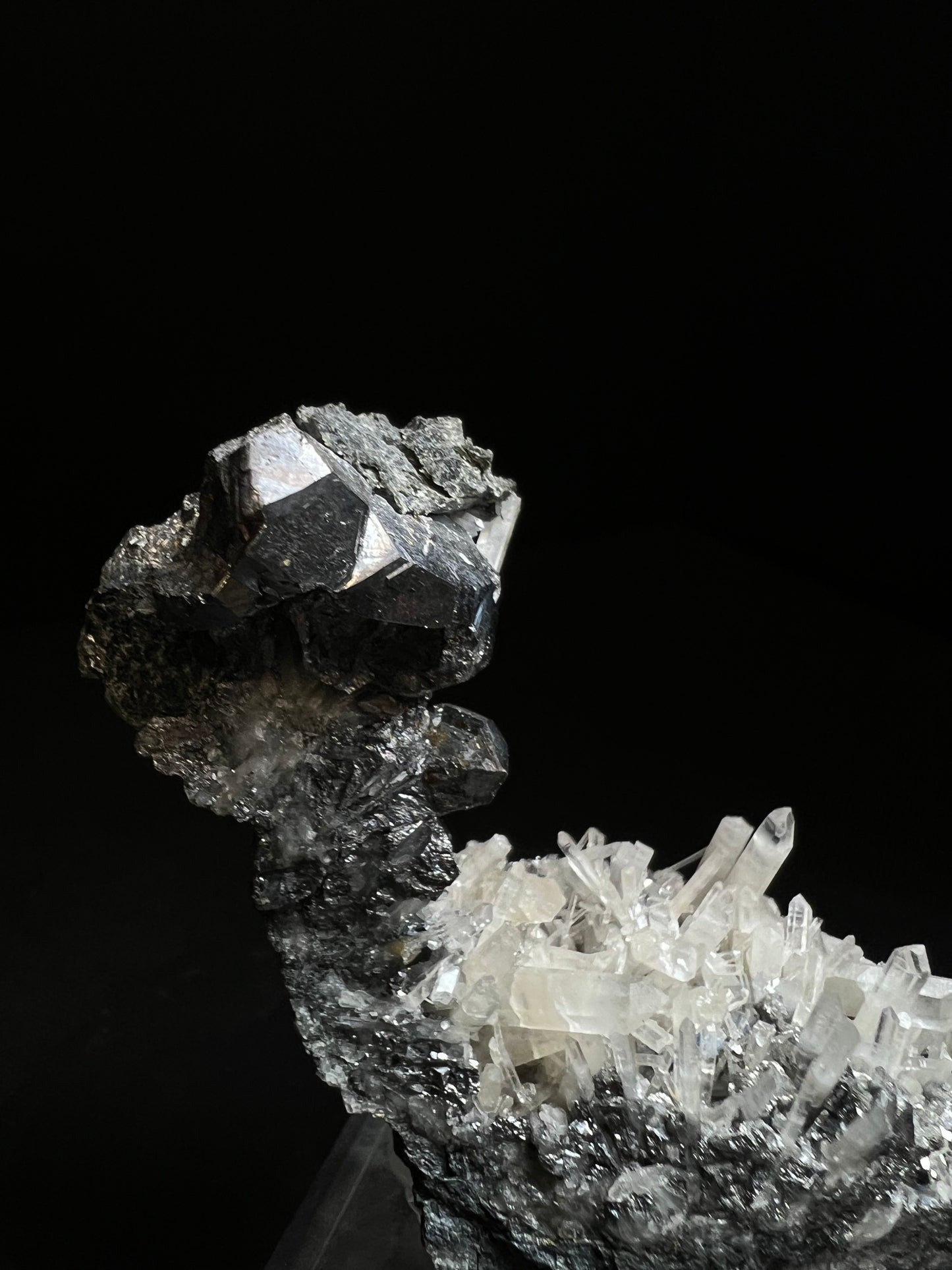 Aesthetic Skutterudite With Quartz From Morocco (Stand Included) Collectors Piece