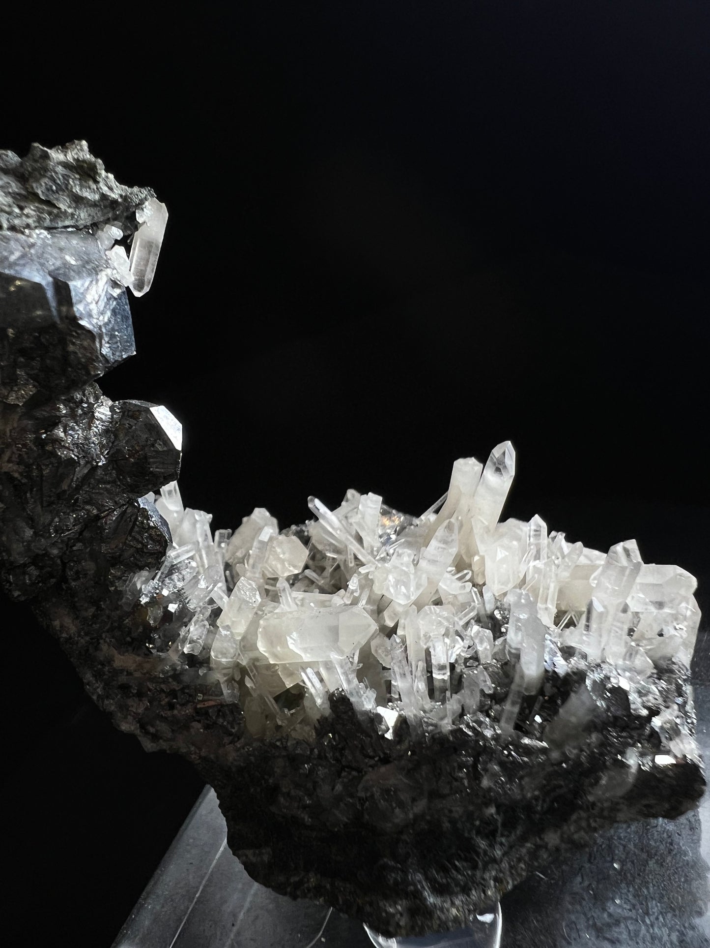 Aesthetic Skutterudite With Quartz From Morocco (Stand Included) Collectors Piece