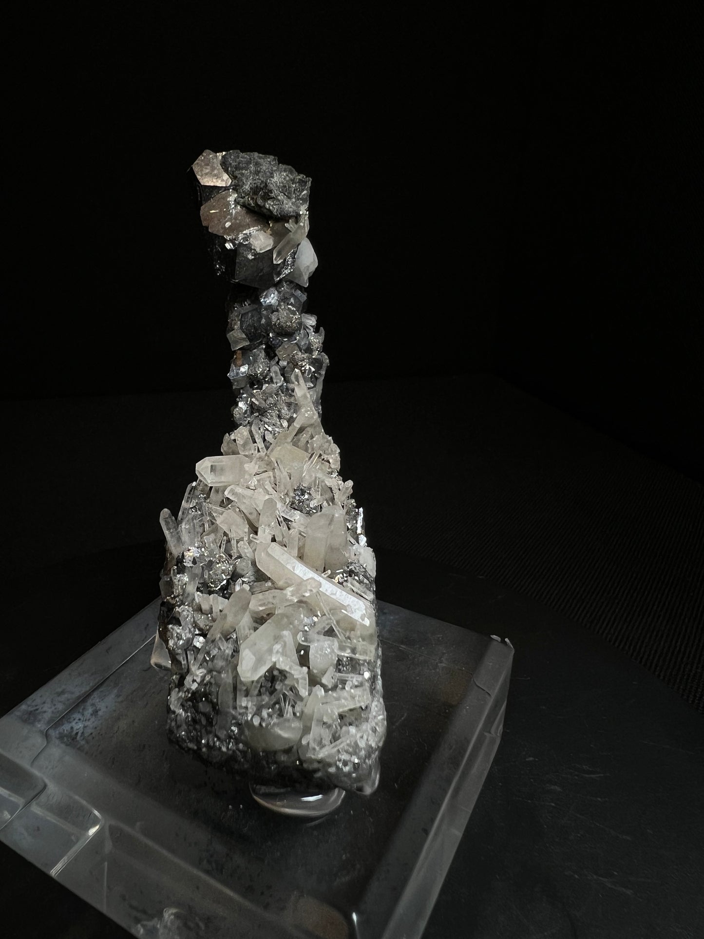 Aesthetic Skutterudite With Quartz From Morocco (Stand Included) Collectors Piece