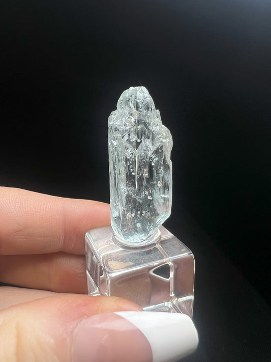 Phenomenal Natural Rough Water Etched Aquamarine Specimen From Brazil (Stand Included)- Home décor, Collectors piece