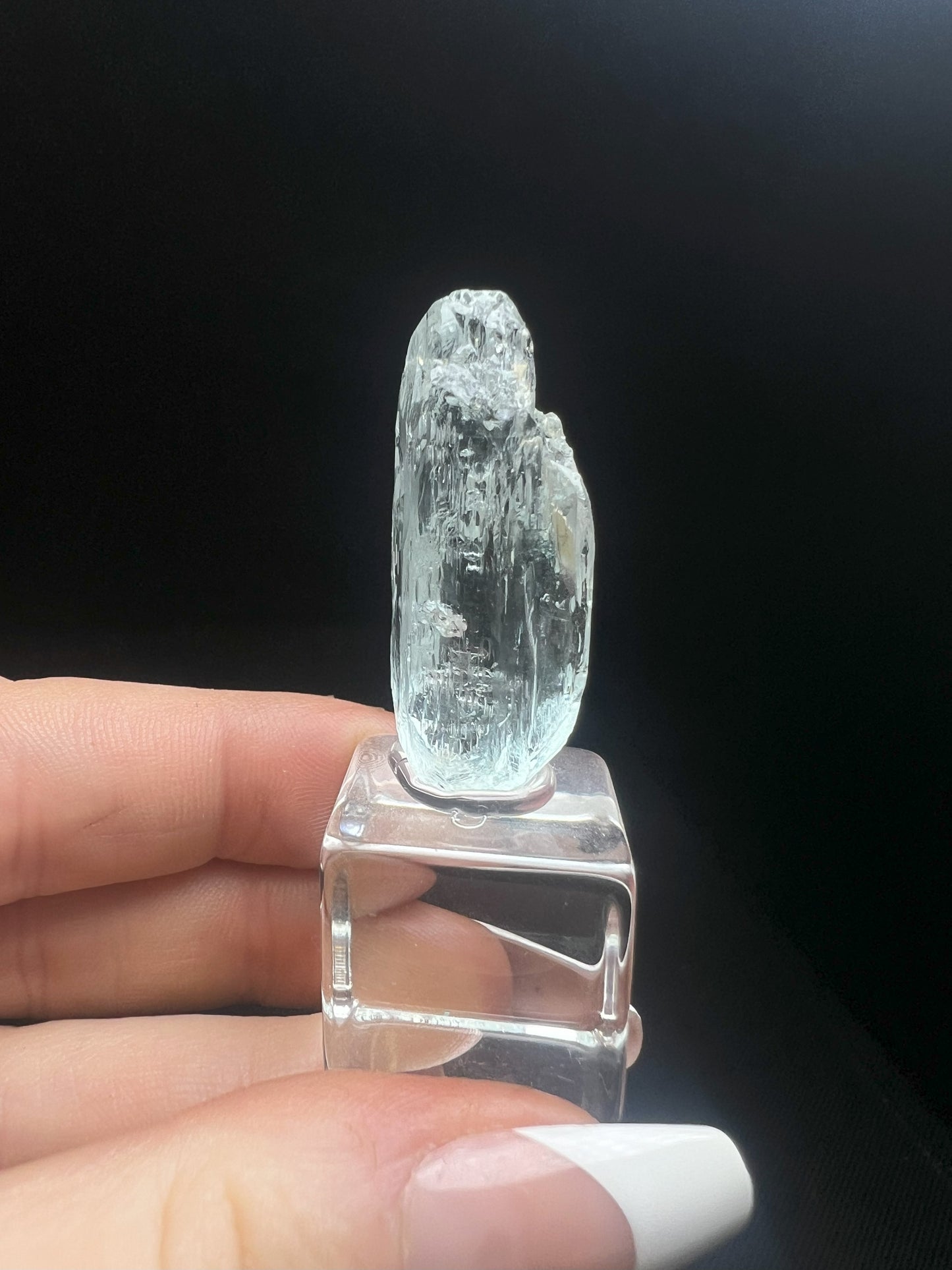 Phenomenal Natural Rough Water Etched Aquamarine Specimen From Brazil (Stand Included)- Home décor, Collectors piece