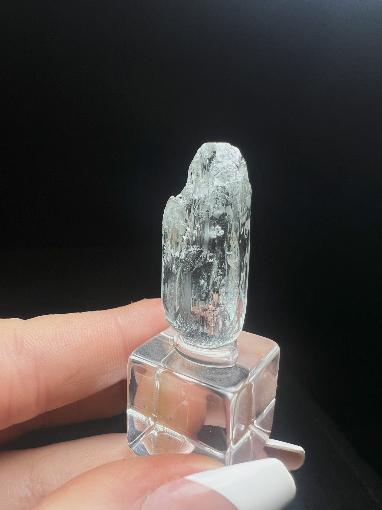 Phenomenal Natural Rough Water Etched Aquamarine Specimen From Brazil (Stand Included)- Home décor, Collectors piece