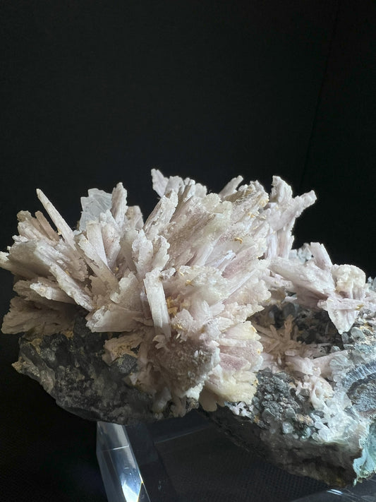 Anhydrite, Amethyst, Calcite Pseudomorph From Brazil (Stand Included) Collectors Piece