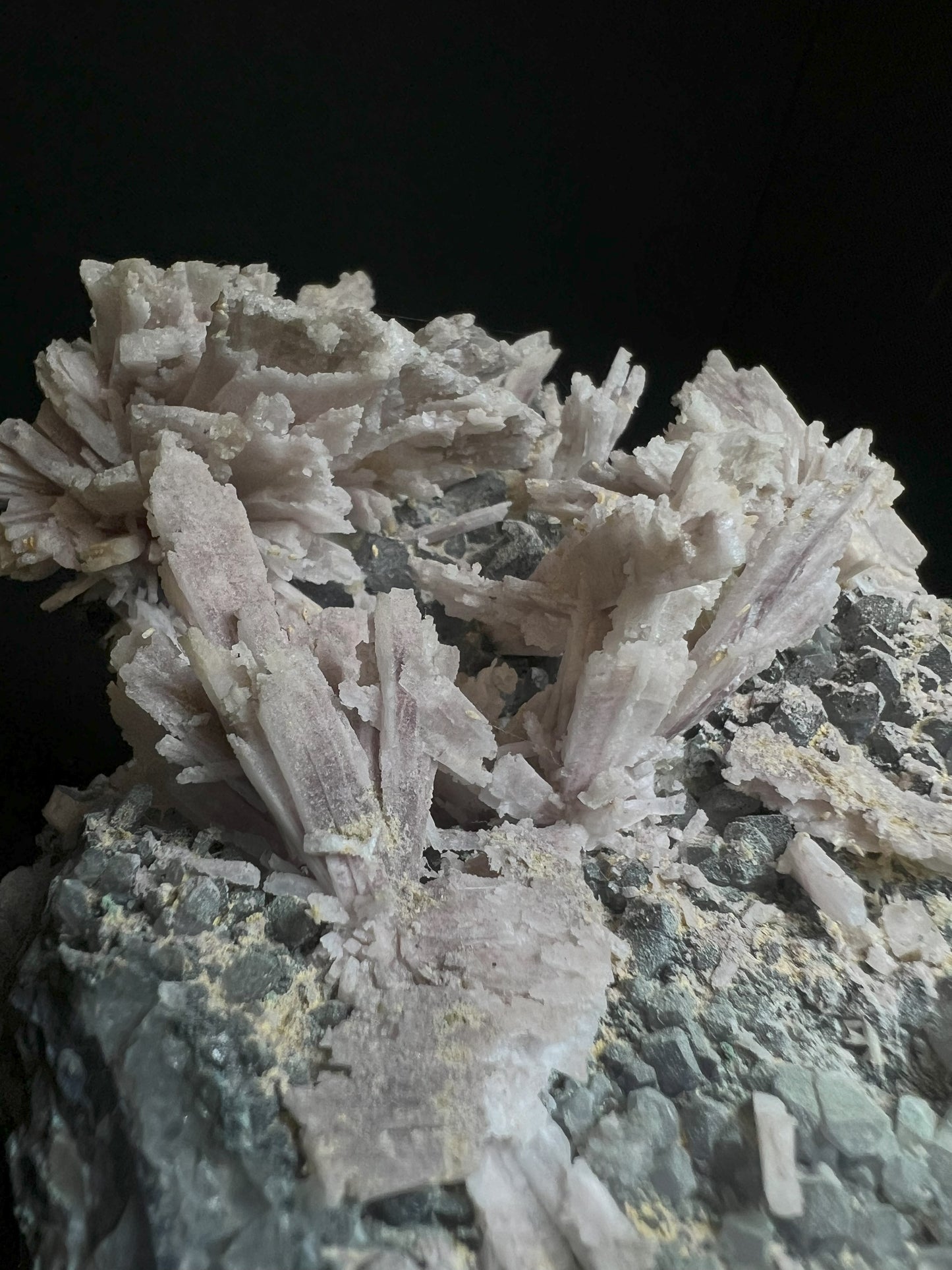 Anhydrite, Amethyst, Calcite Pseudomorph From Brazil (Stand Included) Collectors Piece