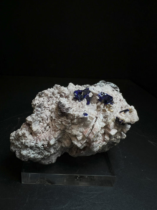 Azurite, Wulfenite And Dolomite From Tsumeb Mine, Oshikoto, Namibia- Collectors Piece
