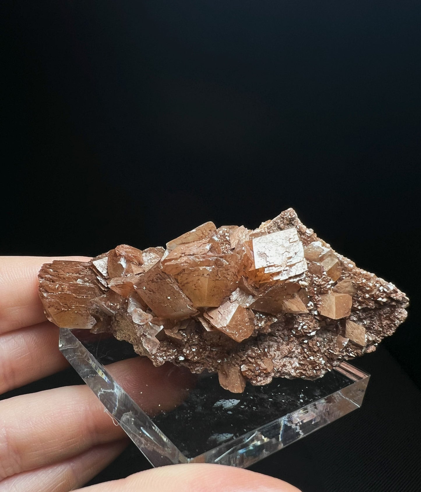 Calcite With Red Hematite Coating From Ton Mahr Quarry, Cardiff, Wales