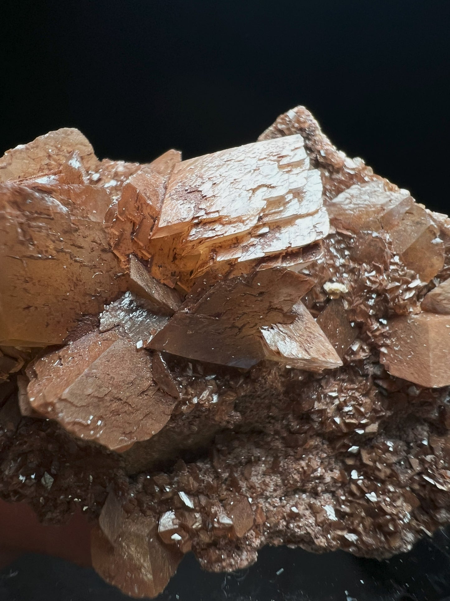 Calcite With Red Hematite Coating From Ton Mahr Quarry, Cardiff, Wales
