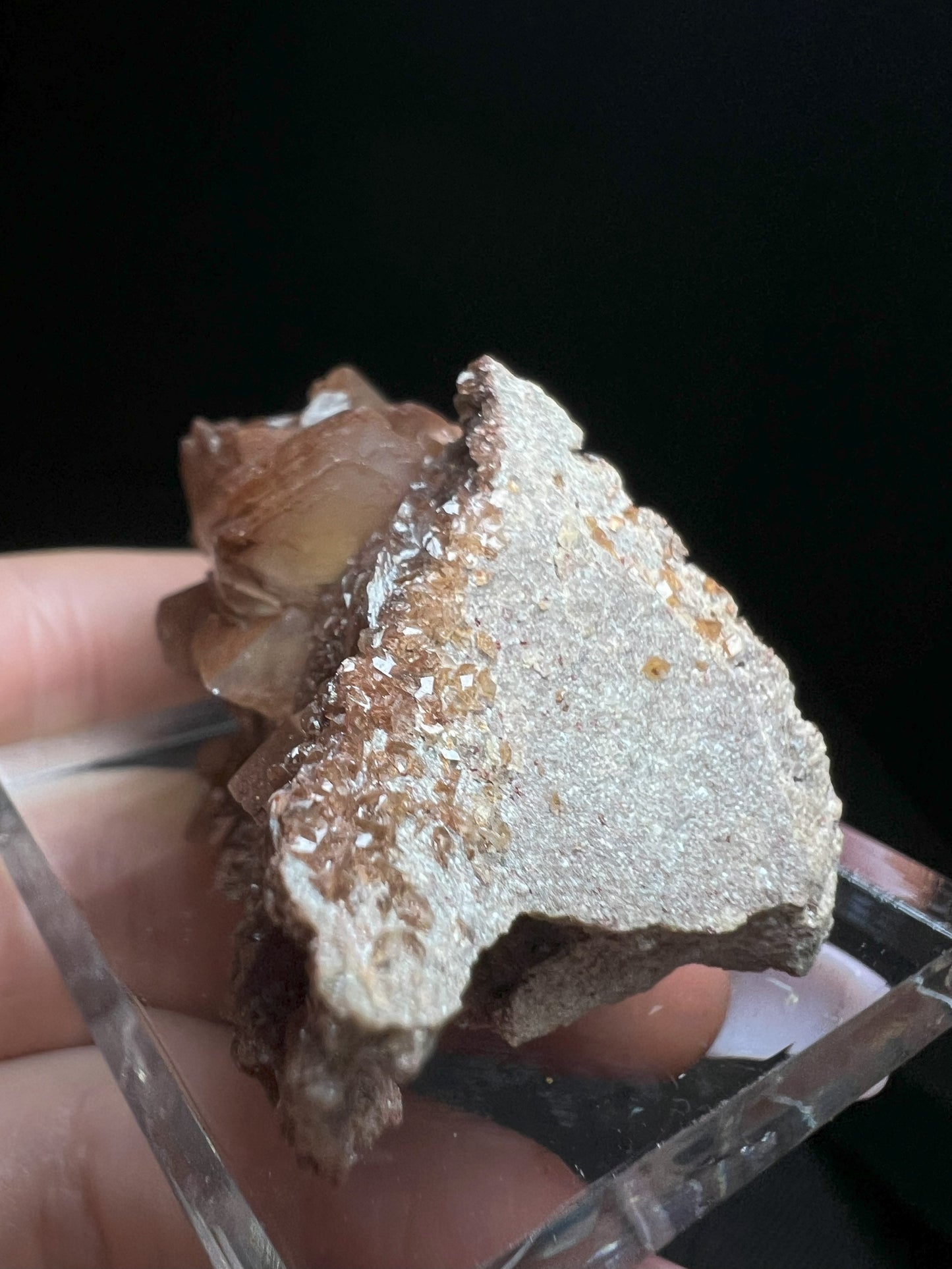 Calcite With Red Hematite Coating From Ton Mahr Quarry, Cardiff, Wales