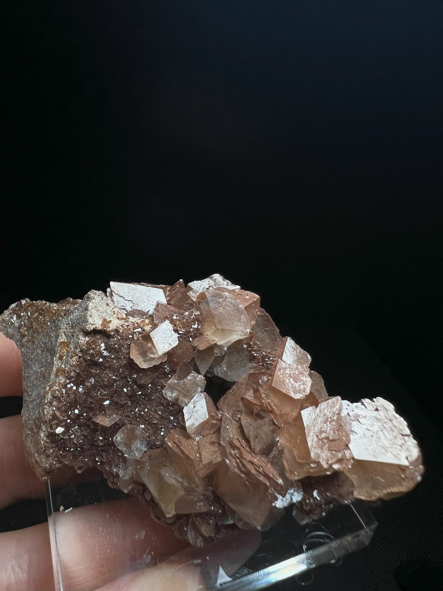 Calcite With Red Hematite Coating From Ton Mahr Quarry, Cardiff, Wales