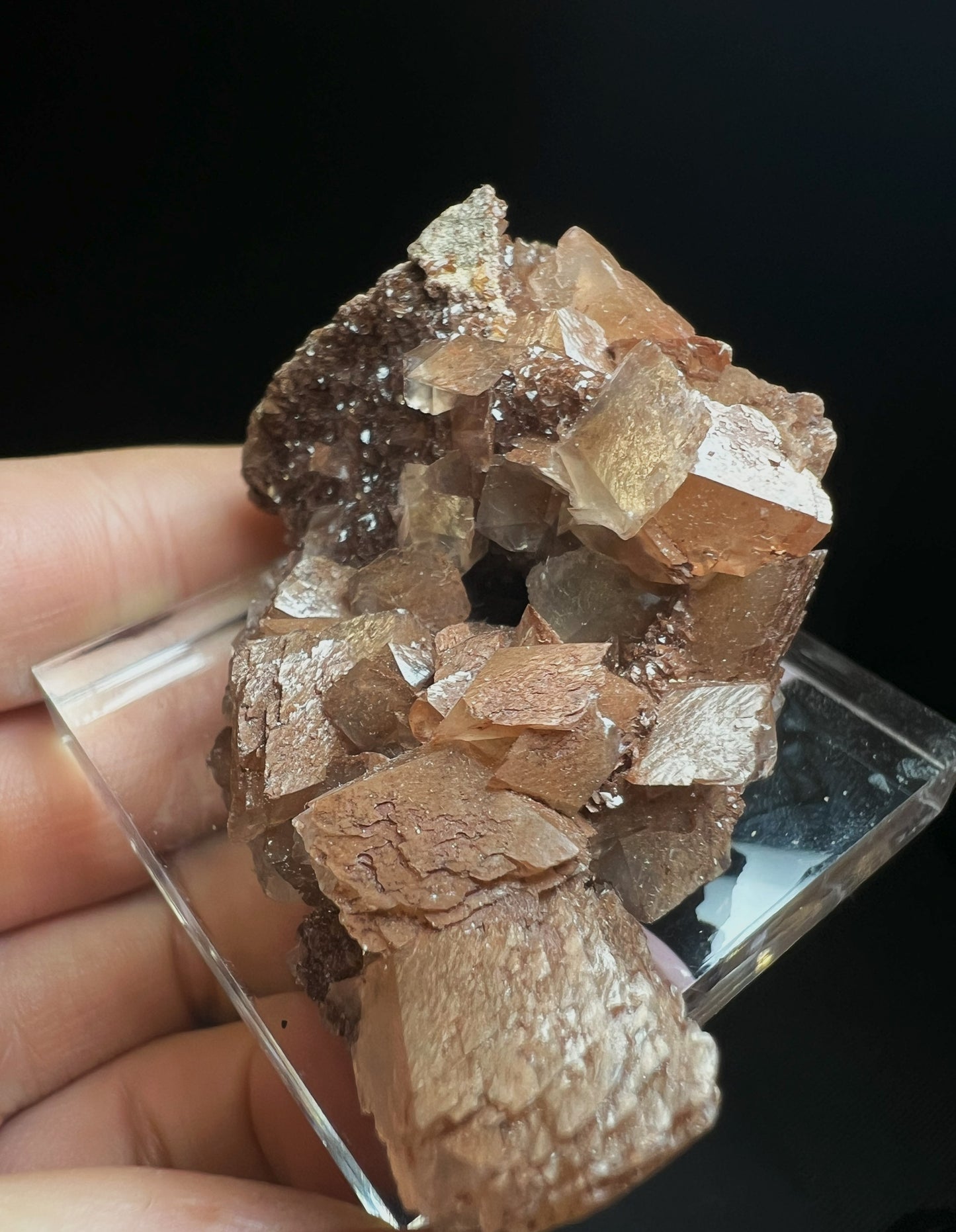 Calcite With Red Hematite Coating From Ton Mahr Quarry, Cardiff, Wales