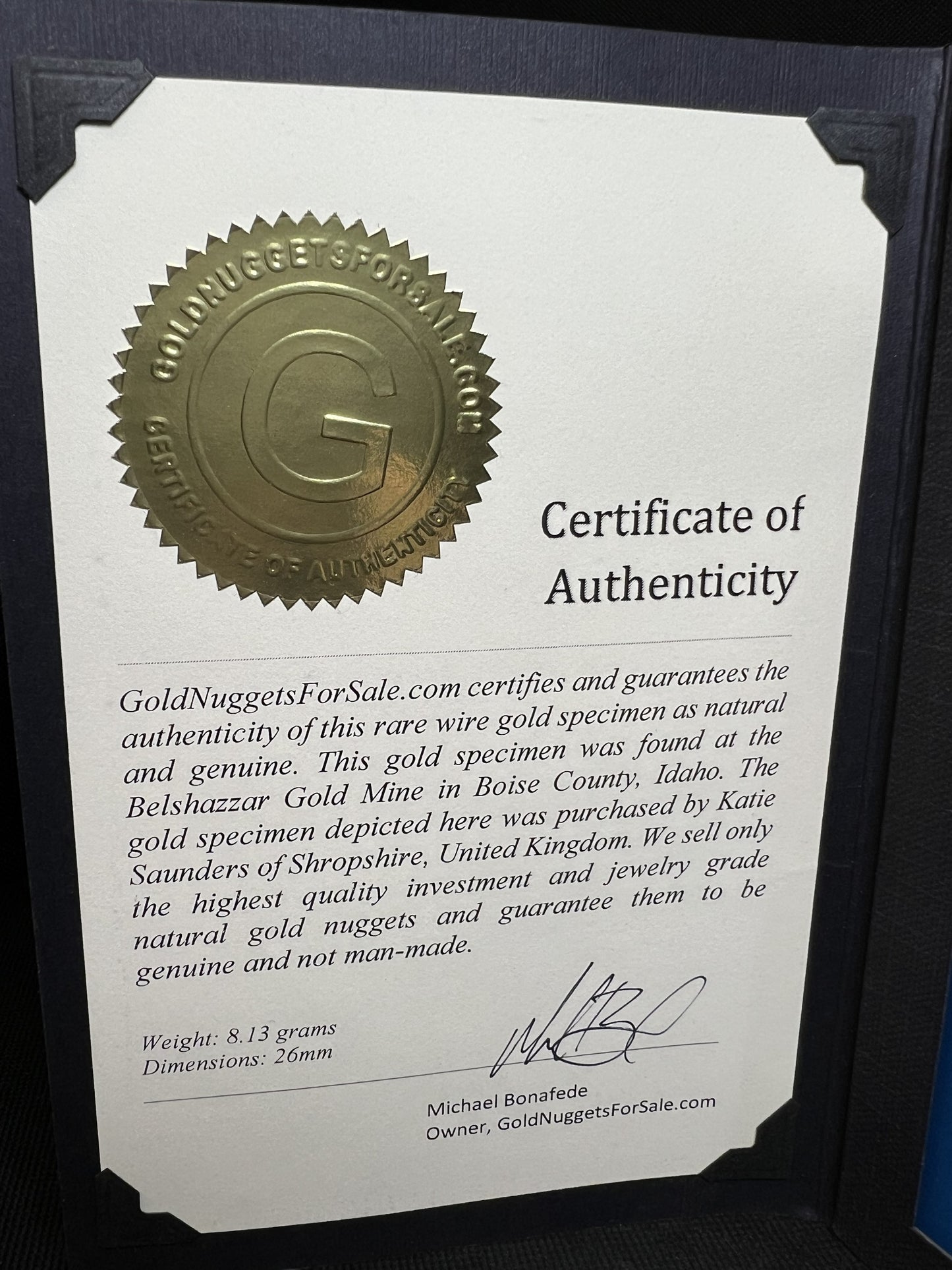 Rare Crystallized High Grade Gold With Quartz From Belshazzar Gold Mine, Boise County, Idaho- collectors piece