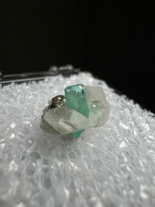 Terminated Emerald In Calcite With Pyrite From Panjshir, Afghanistan- collectors piece, Gift, Crystal