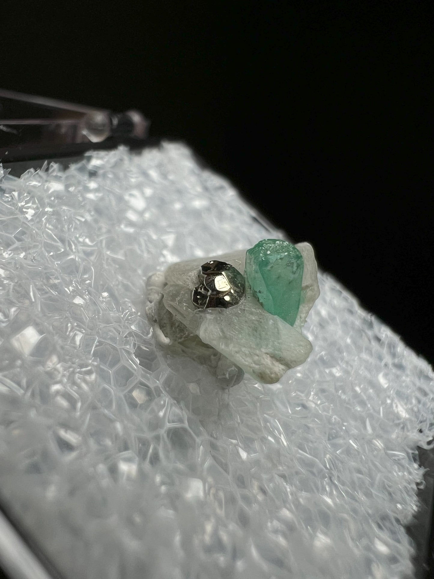 Terminated Emerald In Calcite With Pyrite From Panjshir, Afghanistan- collectors piece, Gift, Crystal