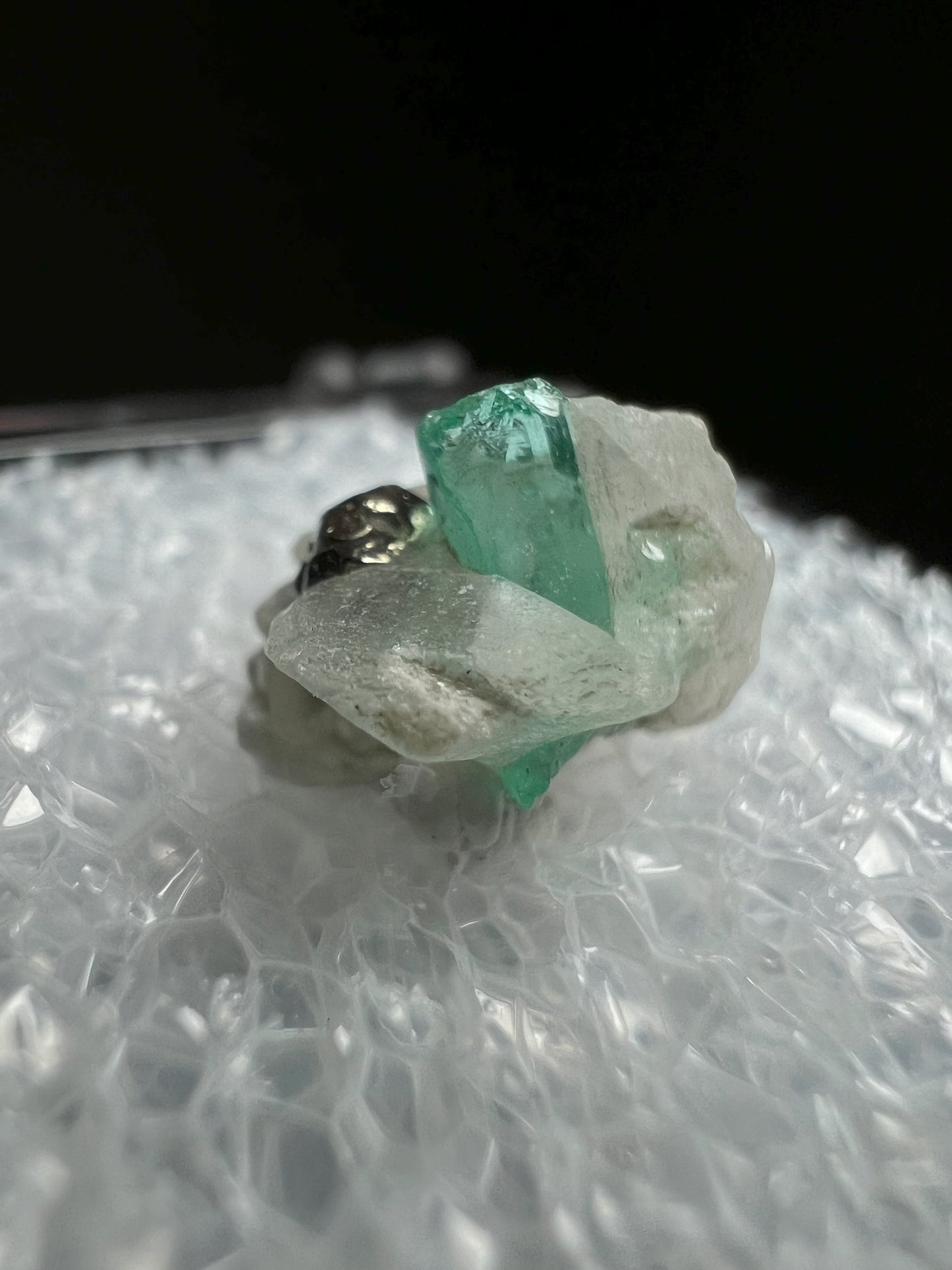 Terminated Emerald In Calcite With Pyrite From Panjshir, Afghanistan- collectors piece, Gift, Crystal
