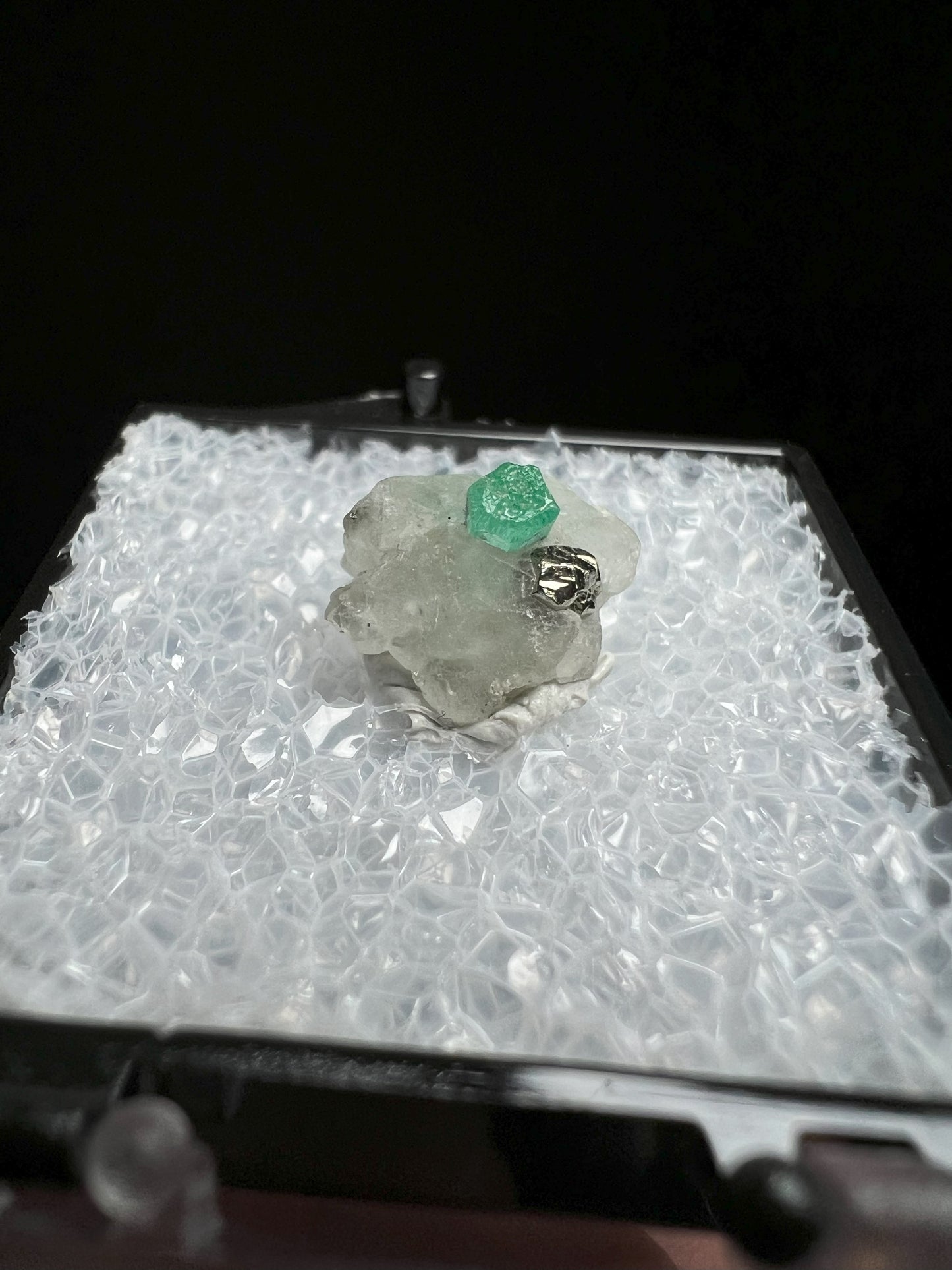 Terminated Emerald In Calcite With Pyrite From Panjshir, Afghanistan- collectors piece, Gift, Crystal