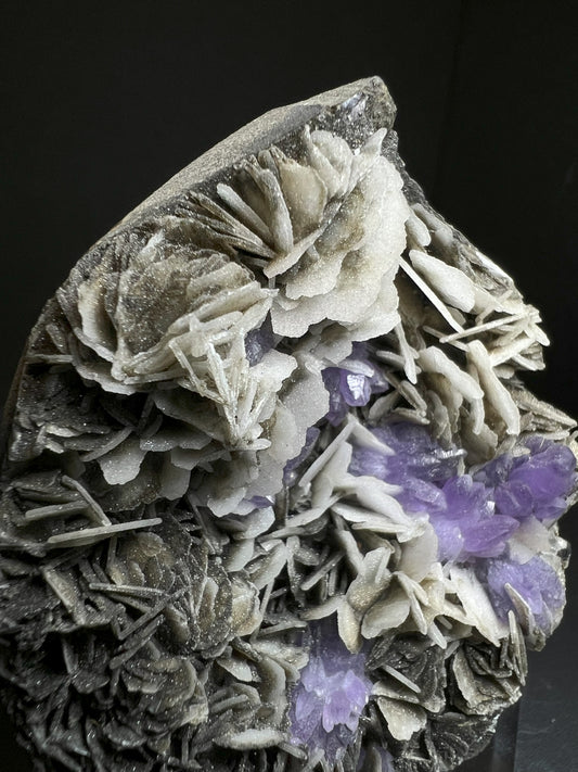 Outstanding Stunning Flower Amethyst On Baryte With Chalcedony Geode From Karur District Tamil Nadu India