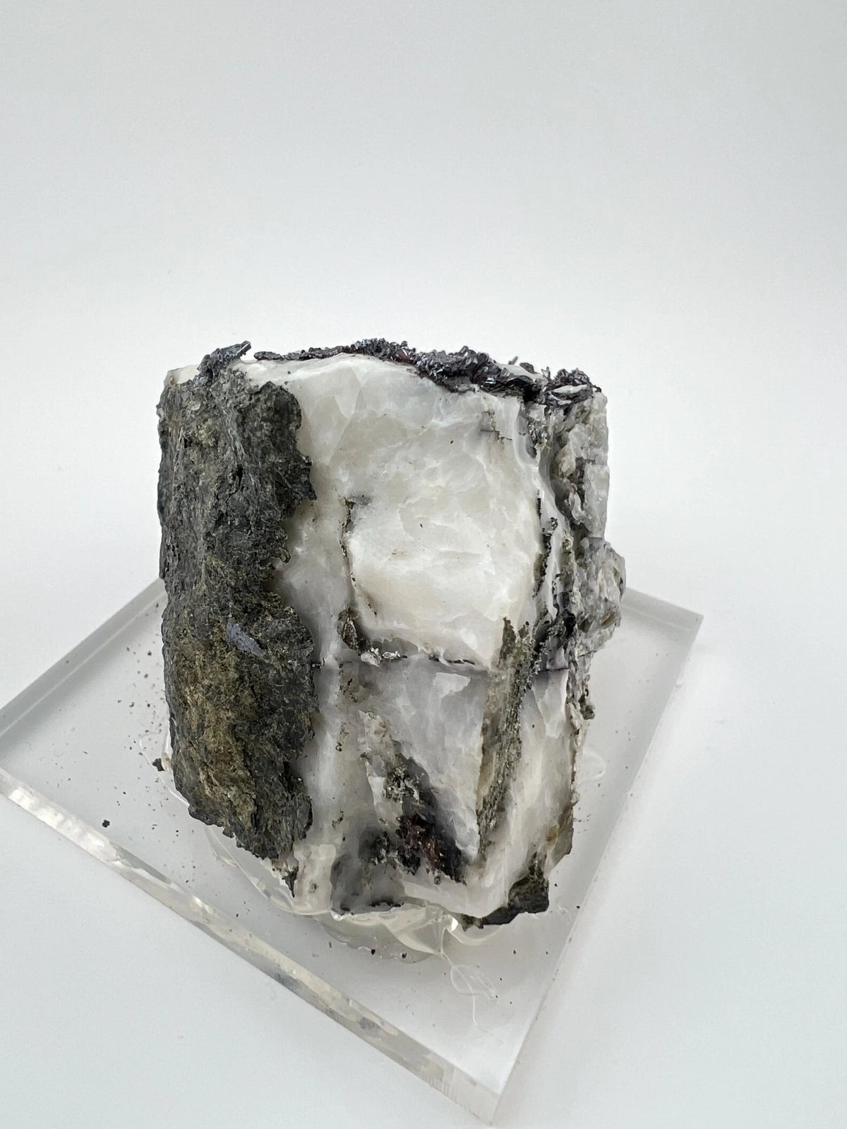 Outstanding Rare Proustite With Skeletal Formation Silver On Calcite From Bouismas Mine, Draa-Tafilalet, Morocco- Collectors Piece