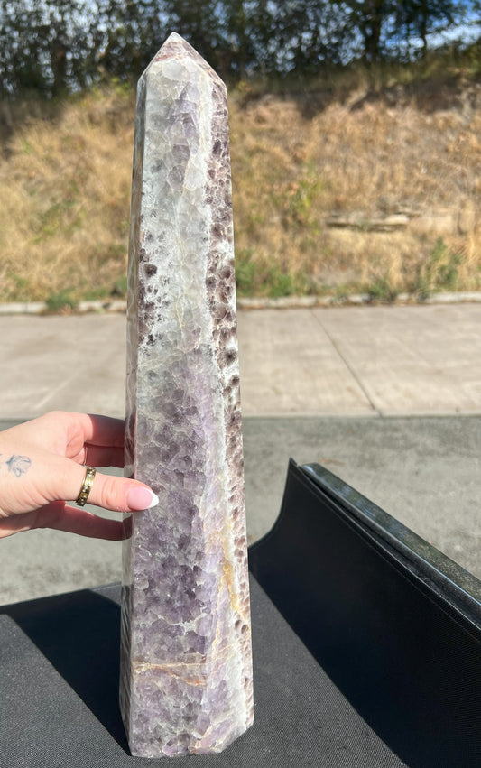 Gorgeous Chevron Amethyst Tower Prism Point From Madagascar Statement Piece Perfect Gift