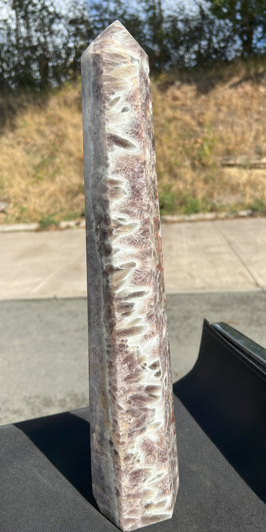 Gorgeous Chevron Amethyst Tower Prism Point From Madagascar Statement Piece Perfect Gift