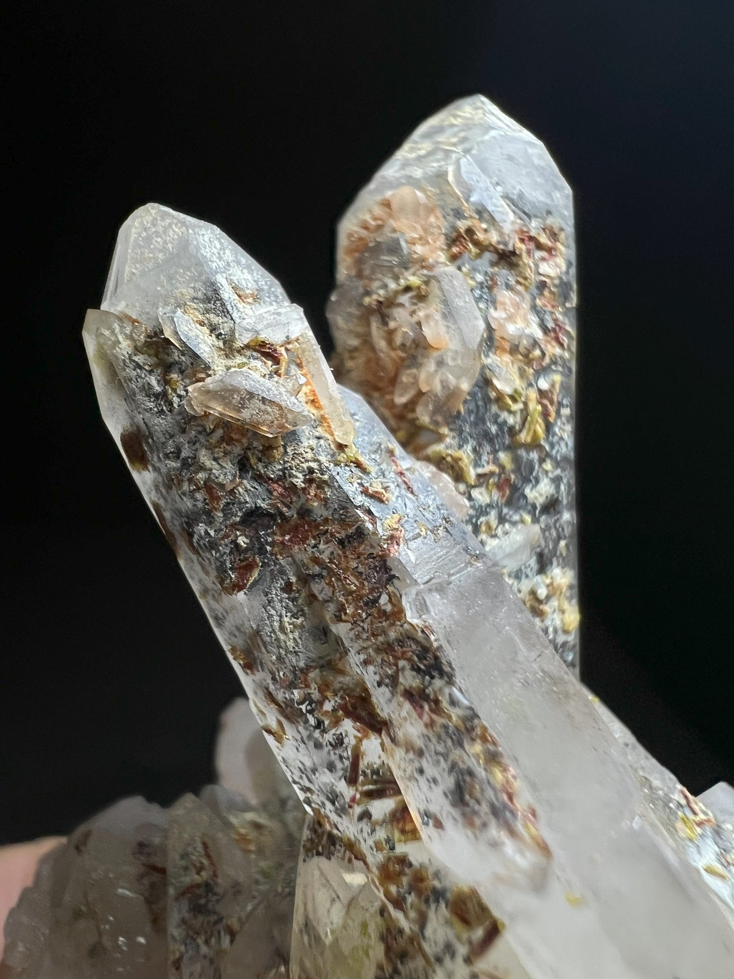 Quartz Cluster With Epidote And Hematite Inclusions From Messina Mine, Limpopo, South Africa