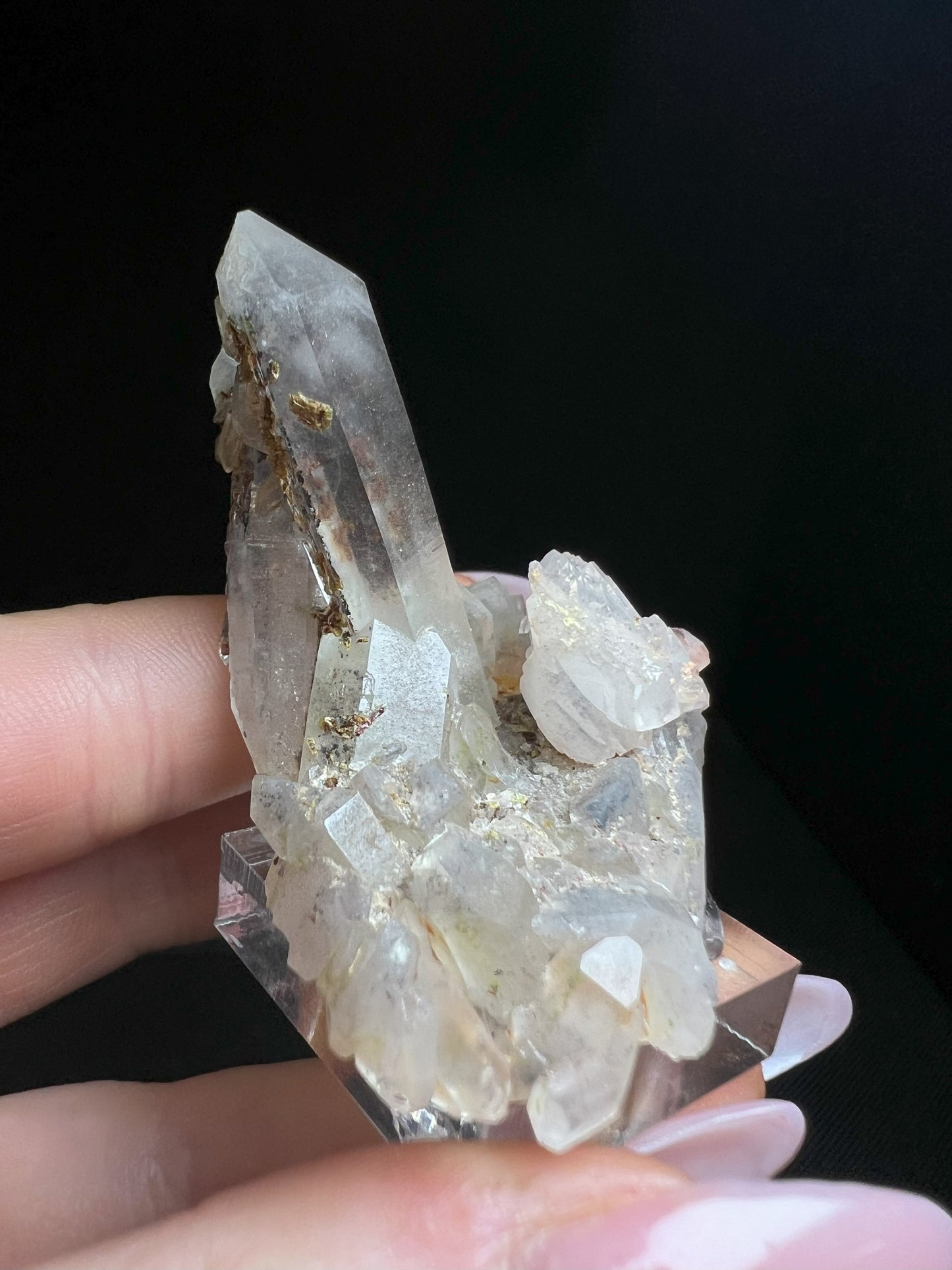 Quartz Cluster With Epidote And Hematite Inclusions From Messina Mine, Limpopo, South Africa