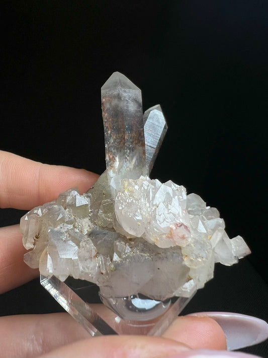 Quartz Cluster With Epidote And Hematite Inclusions From Messina Mine, Limpopo, South Africa