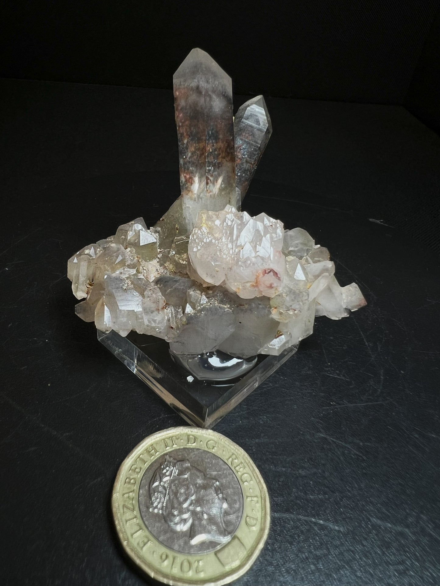 Quartz Cluster With Epidote And Hematite Inclusions From Messina Mine, Limpopo, South Africa