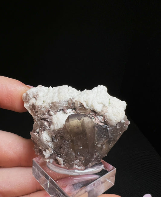 Smoky Quartz On Albite And Microcline From Papachacra, Catamarca, Argentina - Collectors Piece